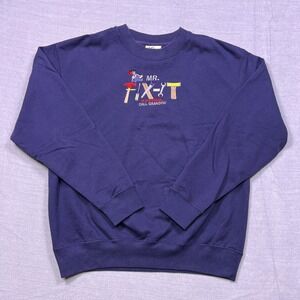 MC‎ Sport Mens XL Navy Blue Mr Fix It Grandpa Crewneck Sweatshirt